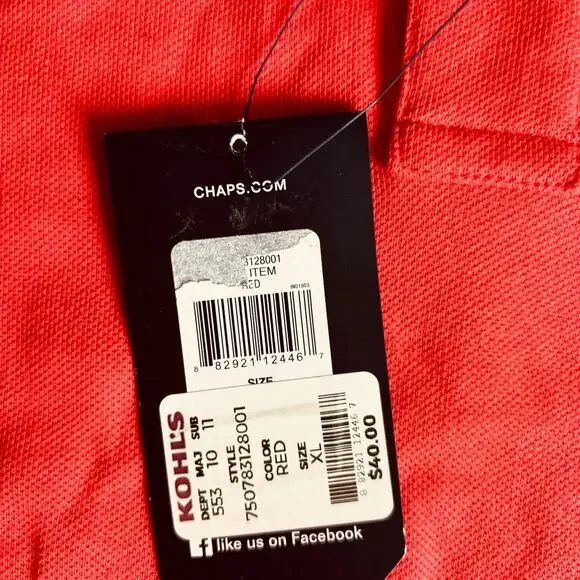 CHAPS Brand New Red Polo with Temperature Control - Picture 7 of 11
